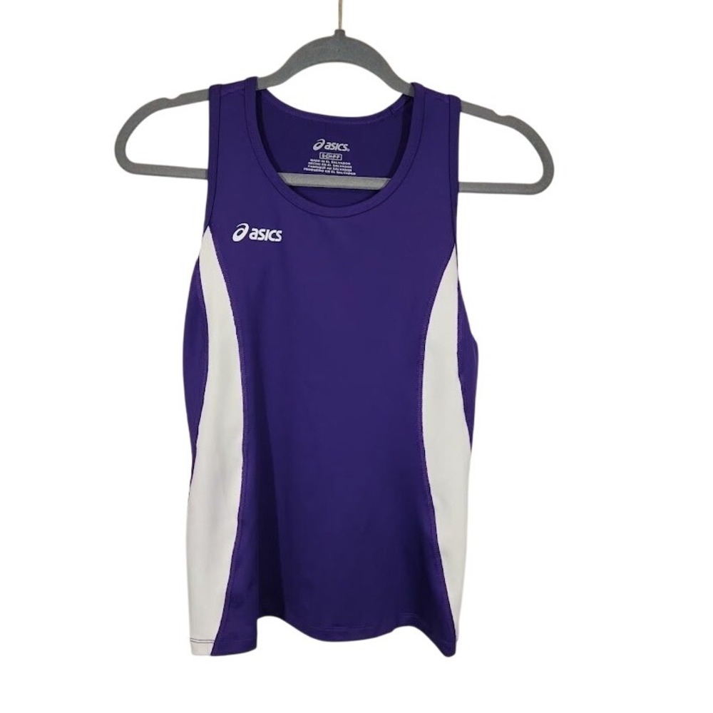Asics Women's Athletic Tank Top Racerback Purple White Running Workout -‎ Small